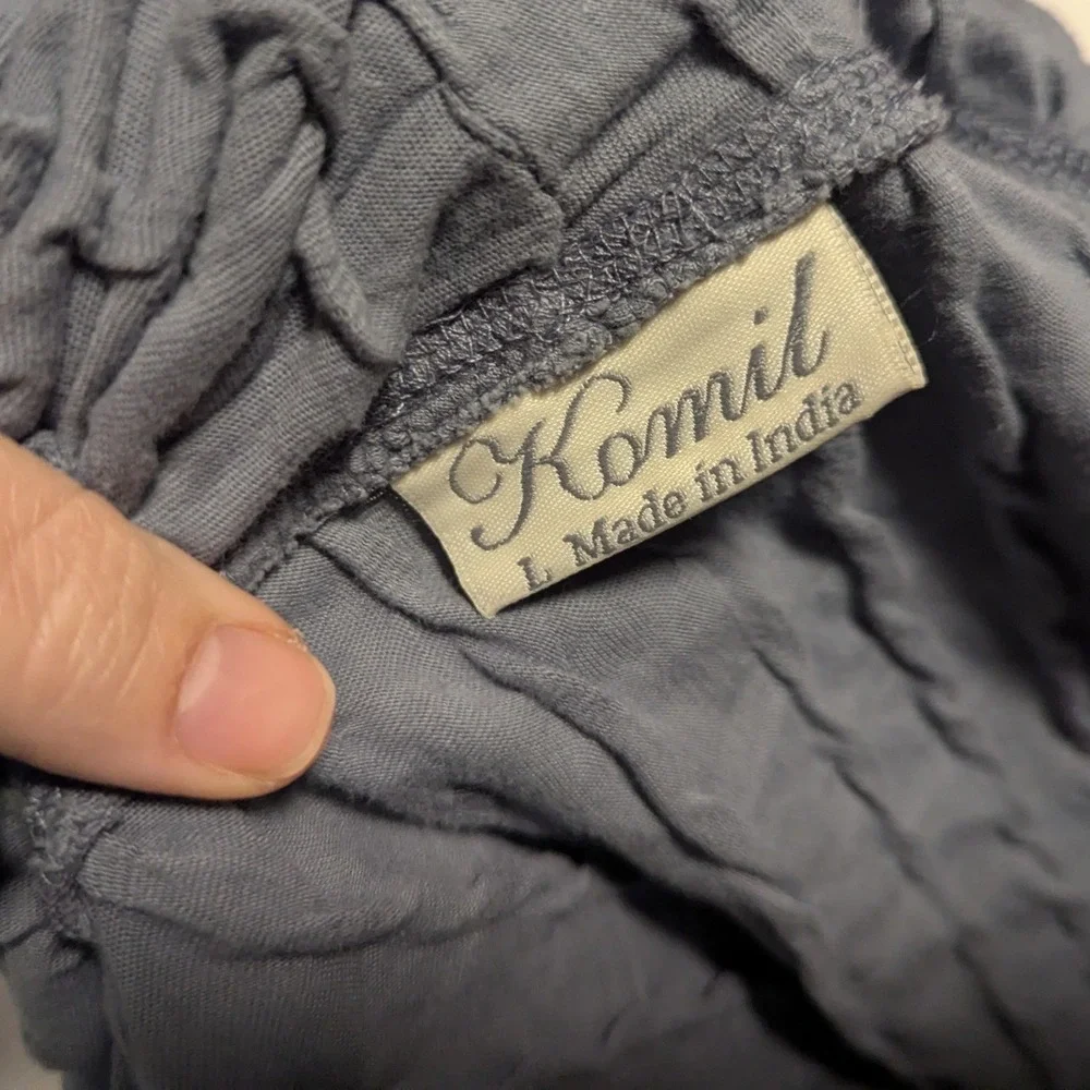 Komil Open Front Cardigan‎ Textured Waffle Weave Boho Lagenlook Coastal Grandma